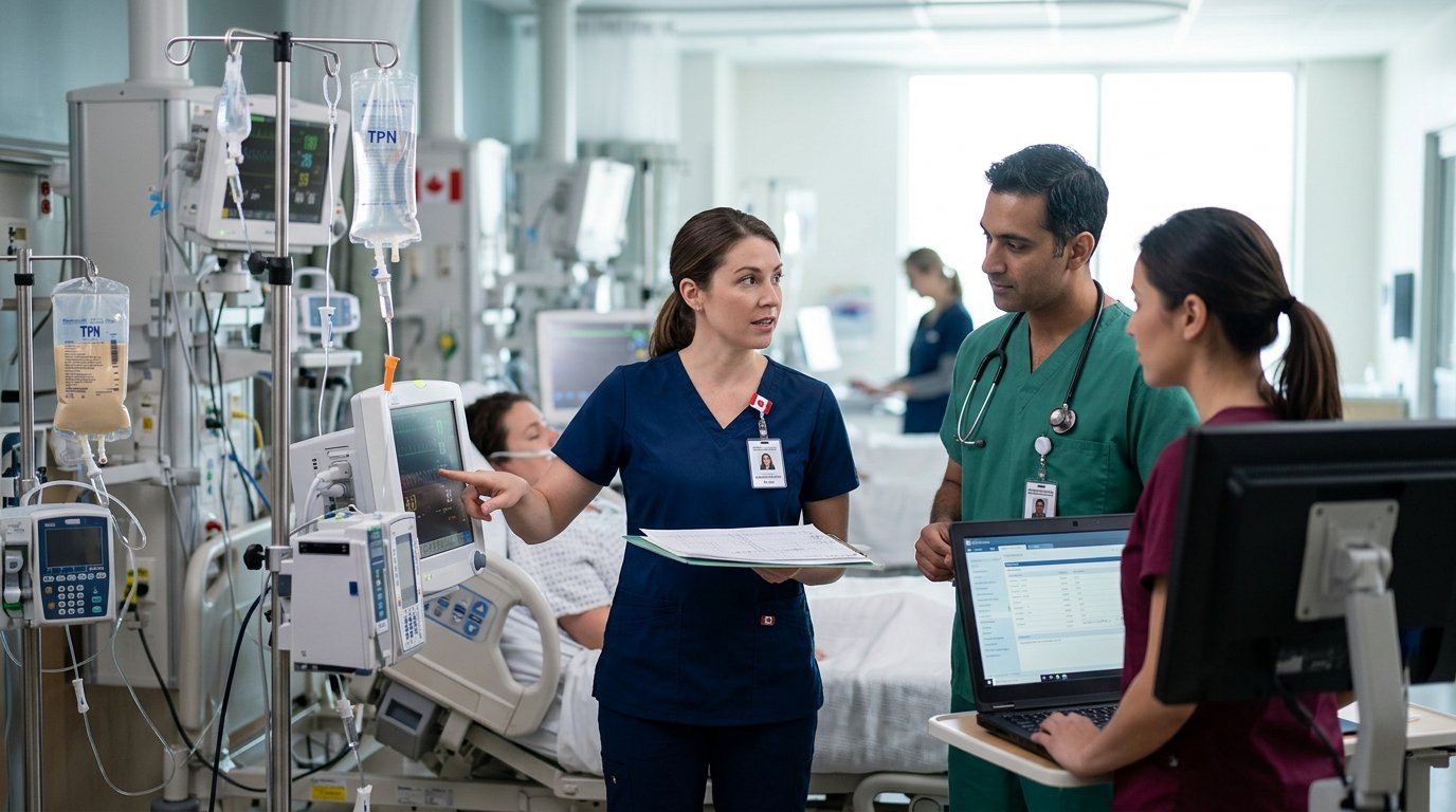 Healthcare scene discussing nutrition